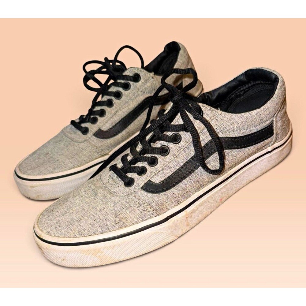 VANS Old Skool Gray Black White Low Top Lace Up Skate Sneakers Men’s 8